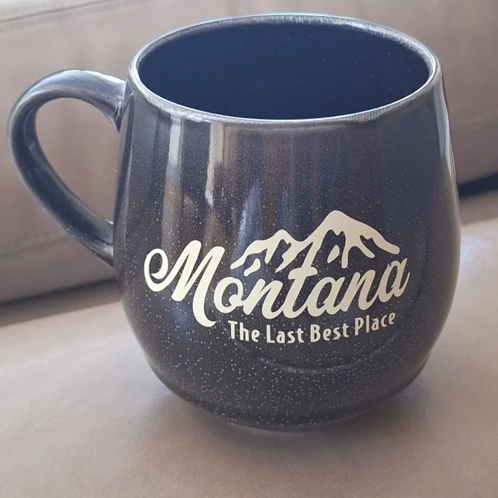 Montana The Last Best Place 18 oz Fresco Camper Mug Glaze Finish Ceramic